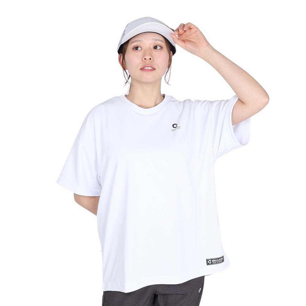 ジローム（GIRAUDM）（レディース）ドライプラス プリント半袖Tシャツ MST45E CT5S0034-TR864-GRES WHT