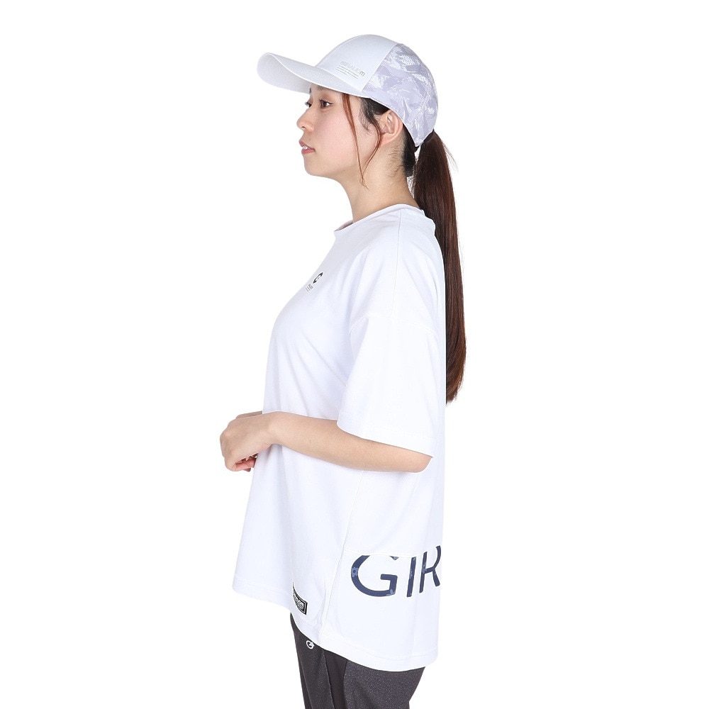 ジローム（GIRAUDM）（レディース）ドライプラス プリント半袖Tシャツ MST45E CT5S0034-TR864-GRES WHT