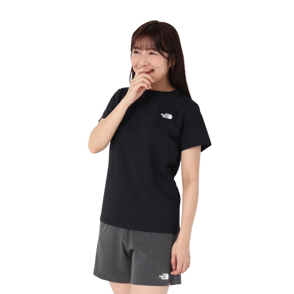 ザ・ノース・フェイス（THE NORTH FACE）（レディース）半袖 ES フラワーボックスロゴ Tシャツ NTW32583 K