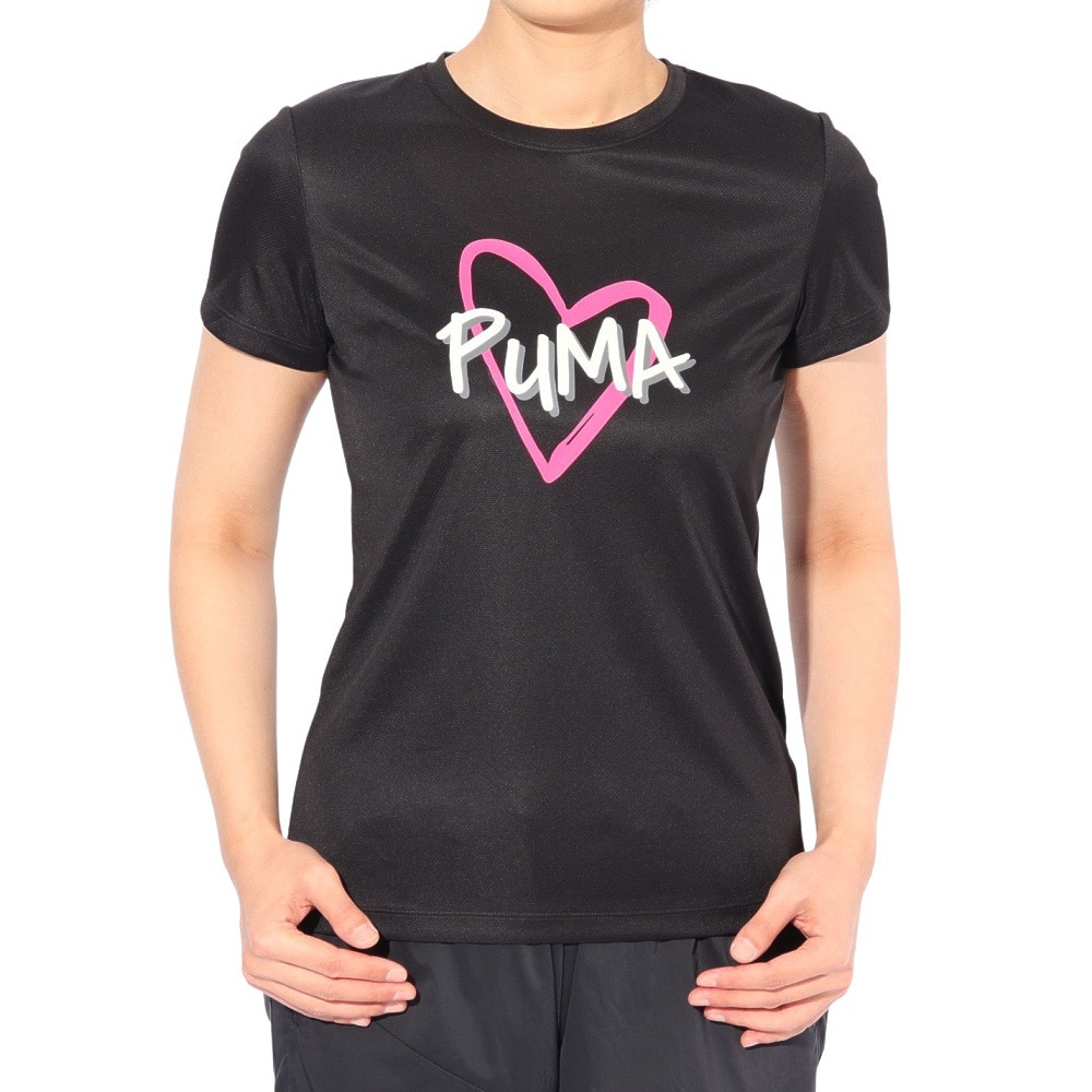 プーマ（PUMA）（レディース）ESS CHM ロゴ半袖Tシャツ 686922 01 BLK