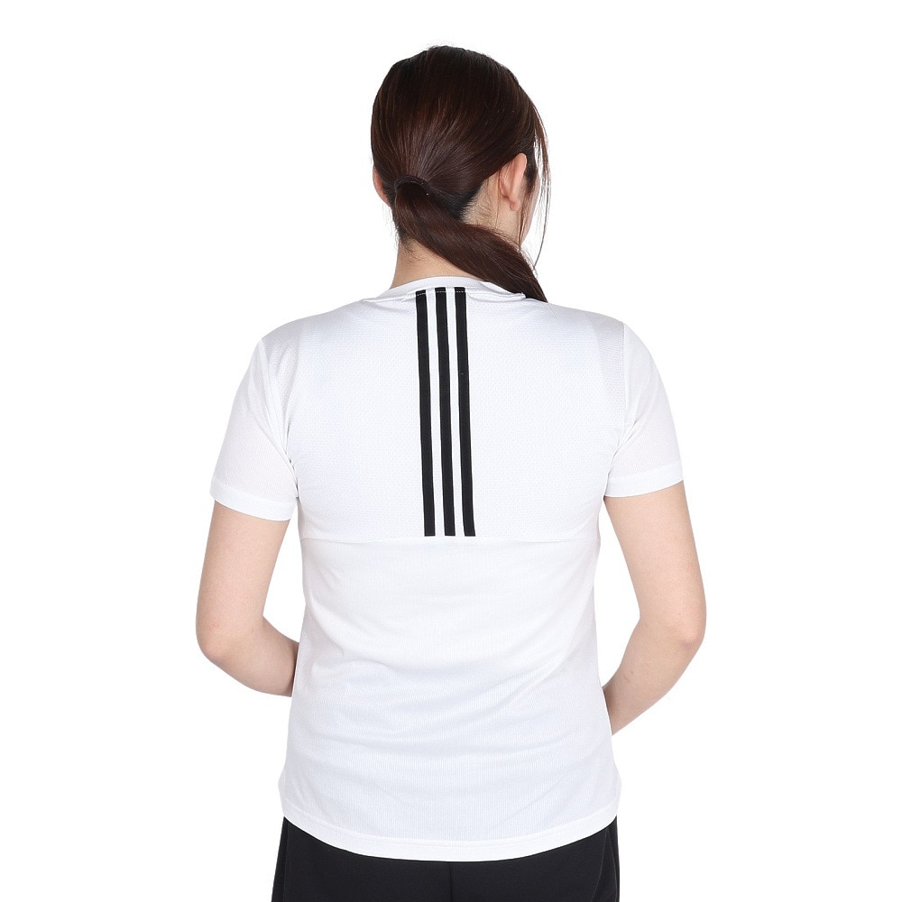 アディダス（adidas）（レディース）AEROREADY デザインド トゥ ムーブ 3ストライプス スポーツ半袖Tシャツ 28838-GL3812