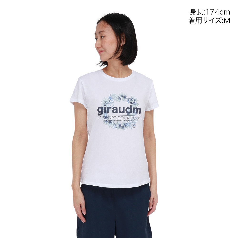 ジローム（GIRAUDM）（レディース）ドライプラスクール シャインブロックUV AURA 半袖Tシャツ CT6S0026-TR864-GRSD WHT
