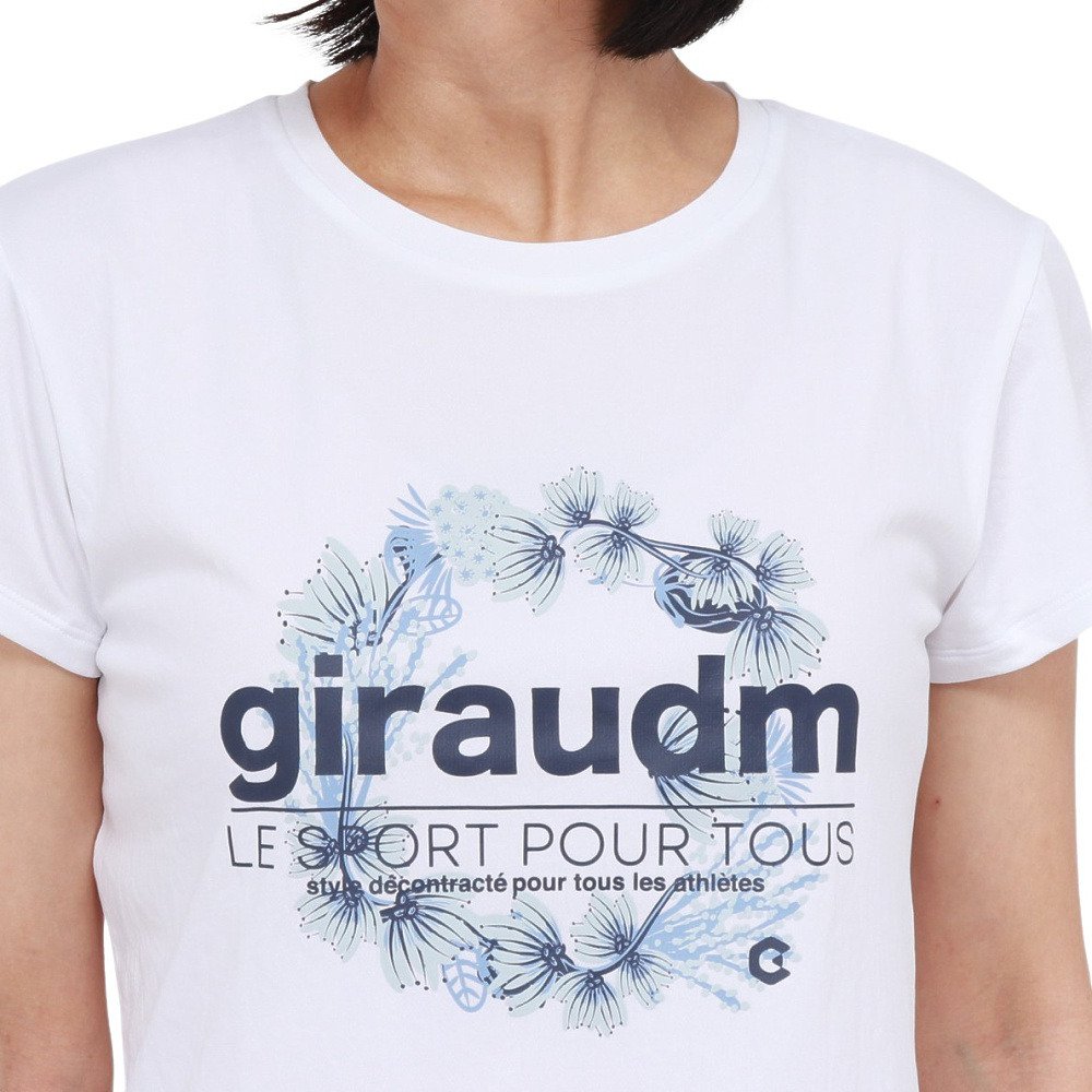 ジローム（GIRAUDM）（レディース）ドライプラスクール シャインブロックUV AURA 半袖Tシャツ CT6S0026-TR864-GRSD WHT