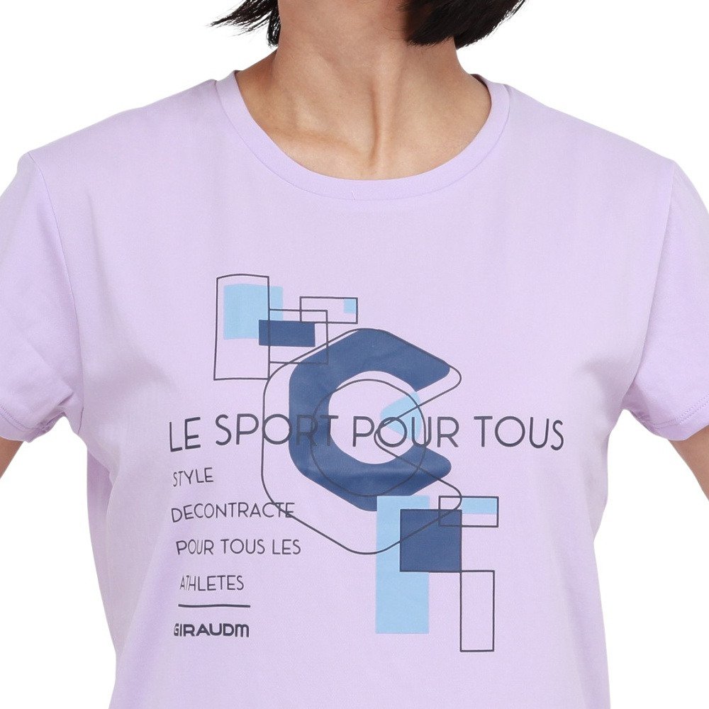 ジローム（GIRAUDM）（レディース）ドライプラスクール シャインブロックUV GEOGRACE 半袖Tシャツ CT6S0027-TR864-GRSD LAV