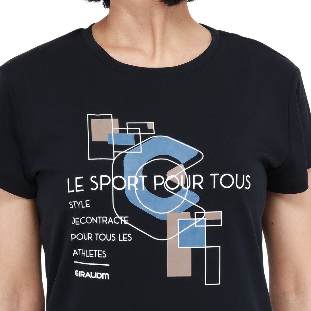 ジローム（GIRAUDM）（レディース）ドライプラスクール シャインブロックUV GEOGRACE 半袖Tシャツ CT6S0027-TR864-GRSD NVY