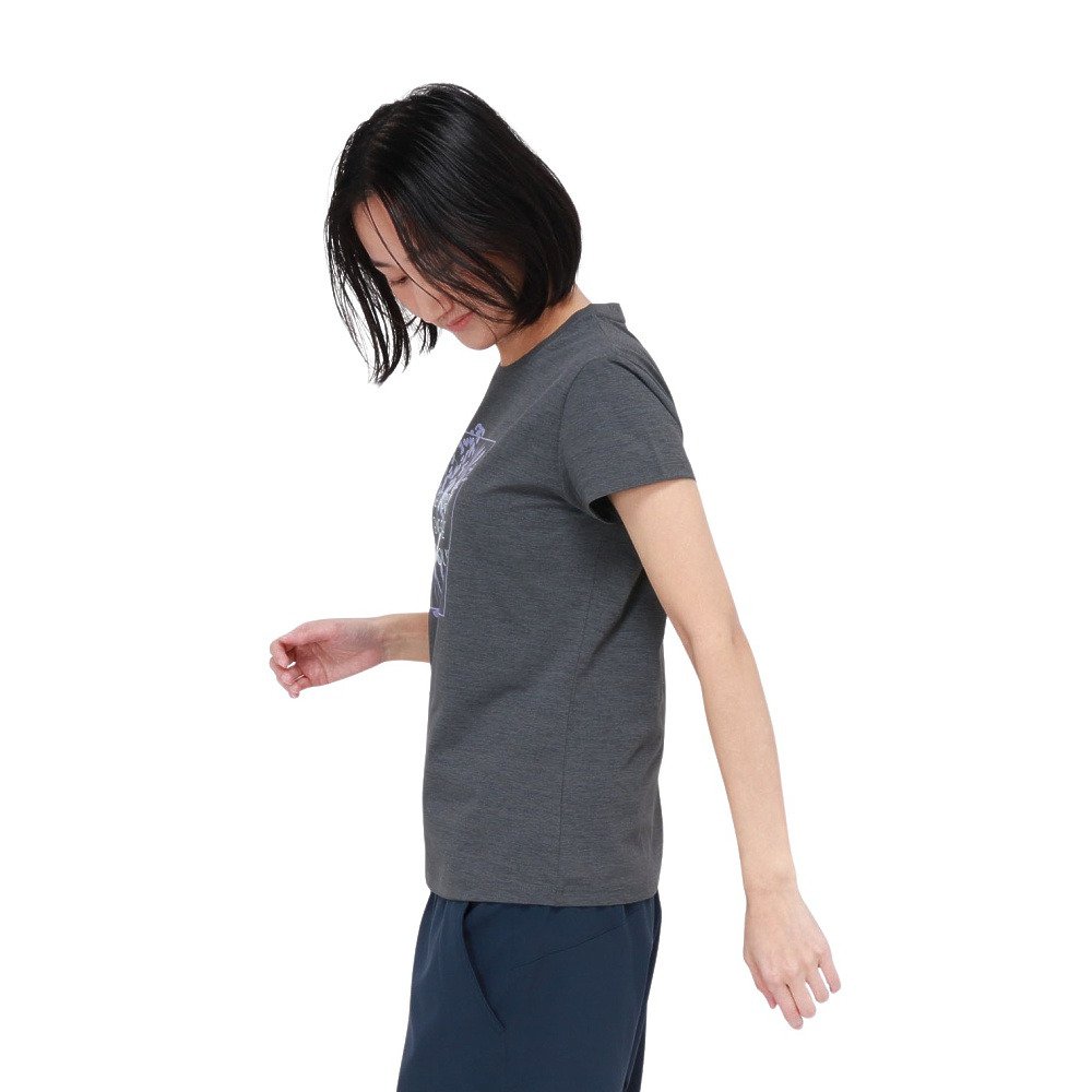 ジローム（GIRAUDM）（レディース）ドライプラス シャインブロック フローラル 半袖Tシャツ CT6S0031-TR864-GRSD CGRY