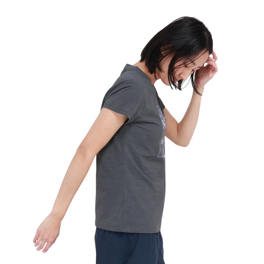 ジローム（GIRAUDM）（レディース）ドライプラス シャインブロック フローラル 半袖Tシャツ CT6S0031-TR864-GRSD CGRY