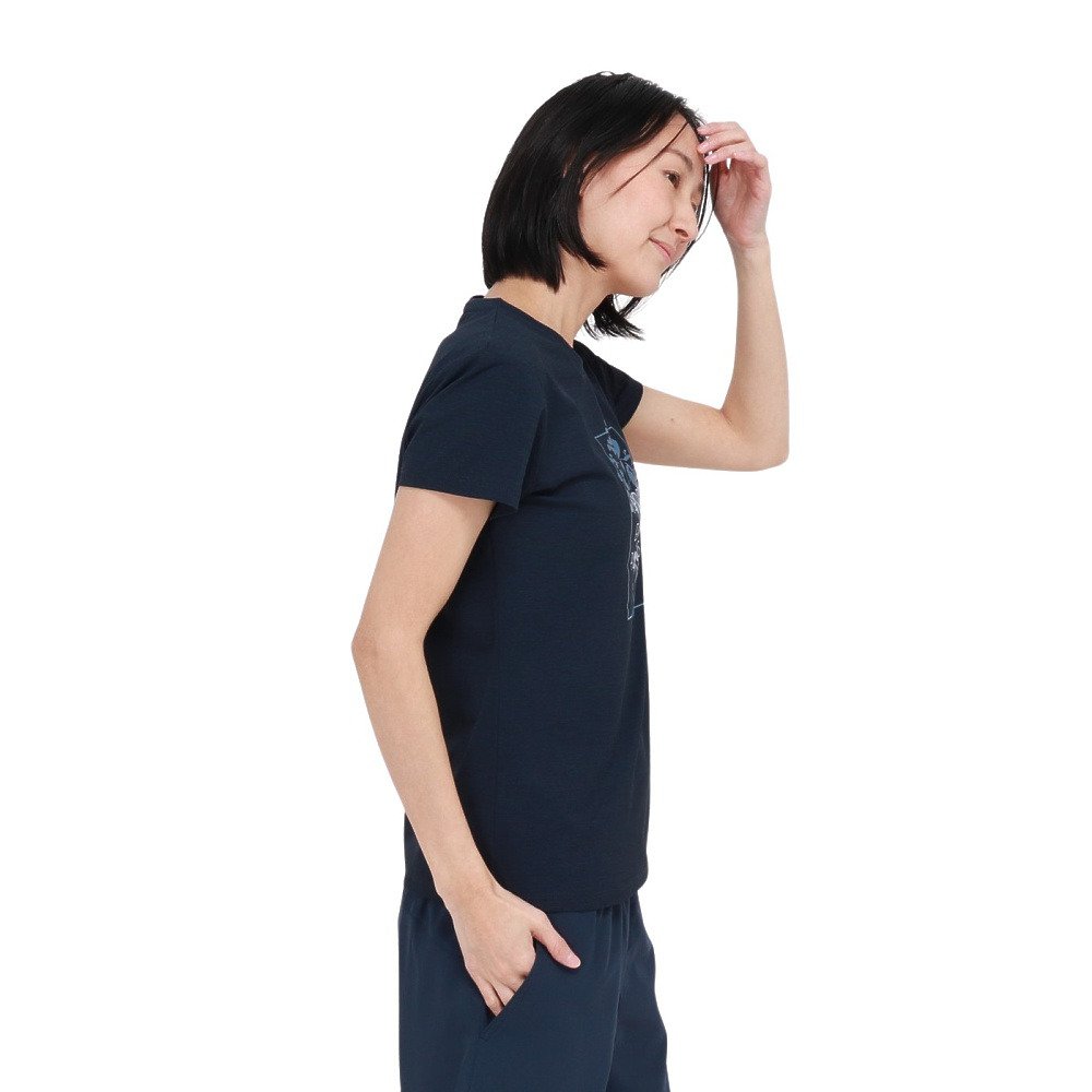 ジローム（GIRAUDM）（レディース）ドライプラス シャインブロック フローラル 半袖Tシャツ CT6S0031-TR864-GRSD NVY