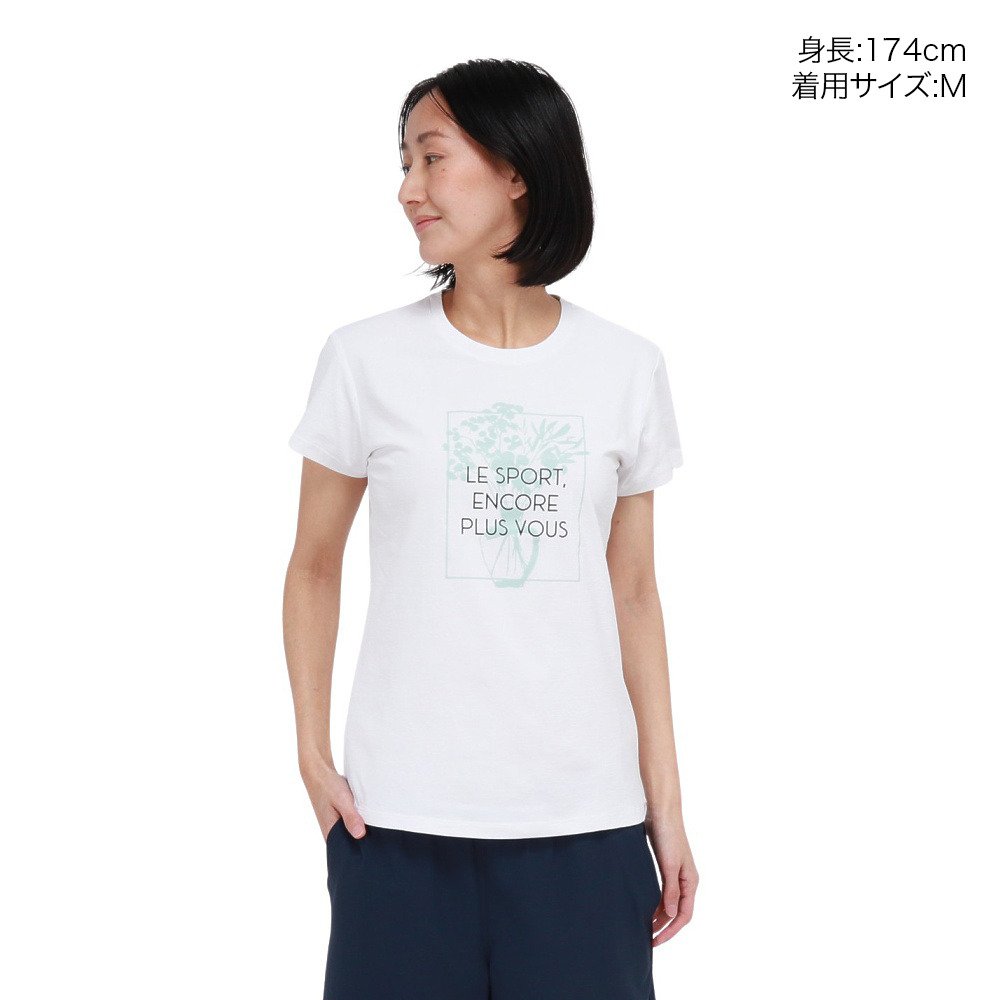 ジローム（GIRAUDM）（レディース）ドライプラス シャインブロック フローラル 半袖Tシャツ CT6S0031-TR864-GRSD WHT