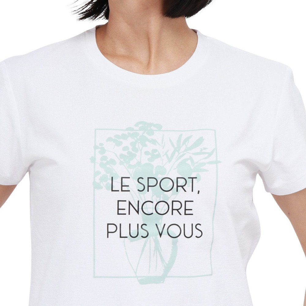 ジローム（GIRAUDM）（レディース）ドライプラス シャインブロック フローラル 半袖Tシャツ CT6S0031-TR864-GRSD WHT