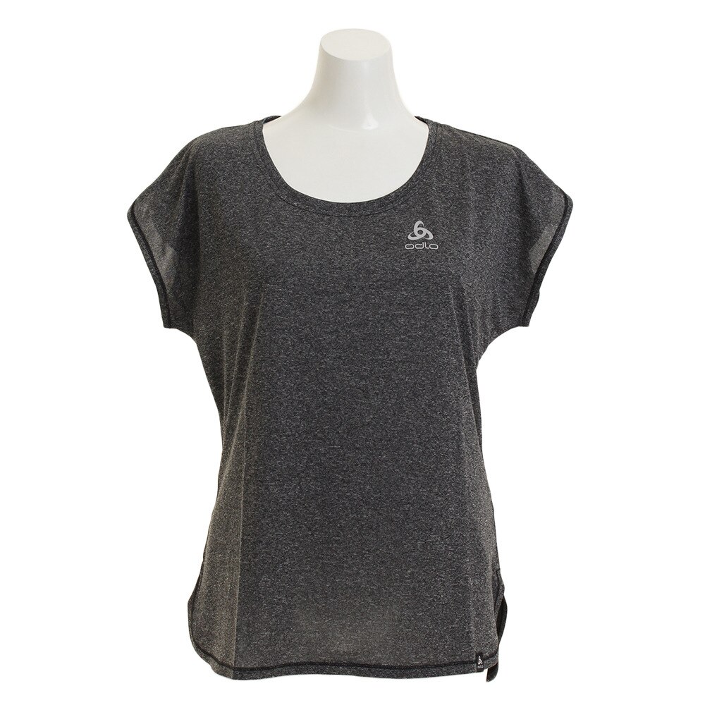  Tシャツ レディース 半袖 クルーネック 350271 black melange オンライン価格