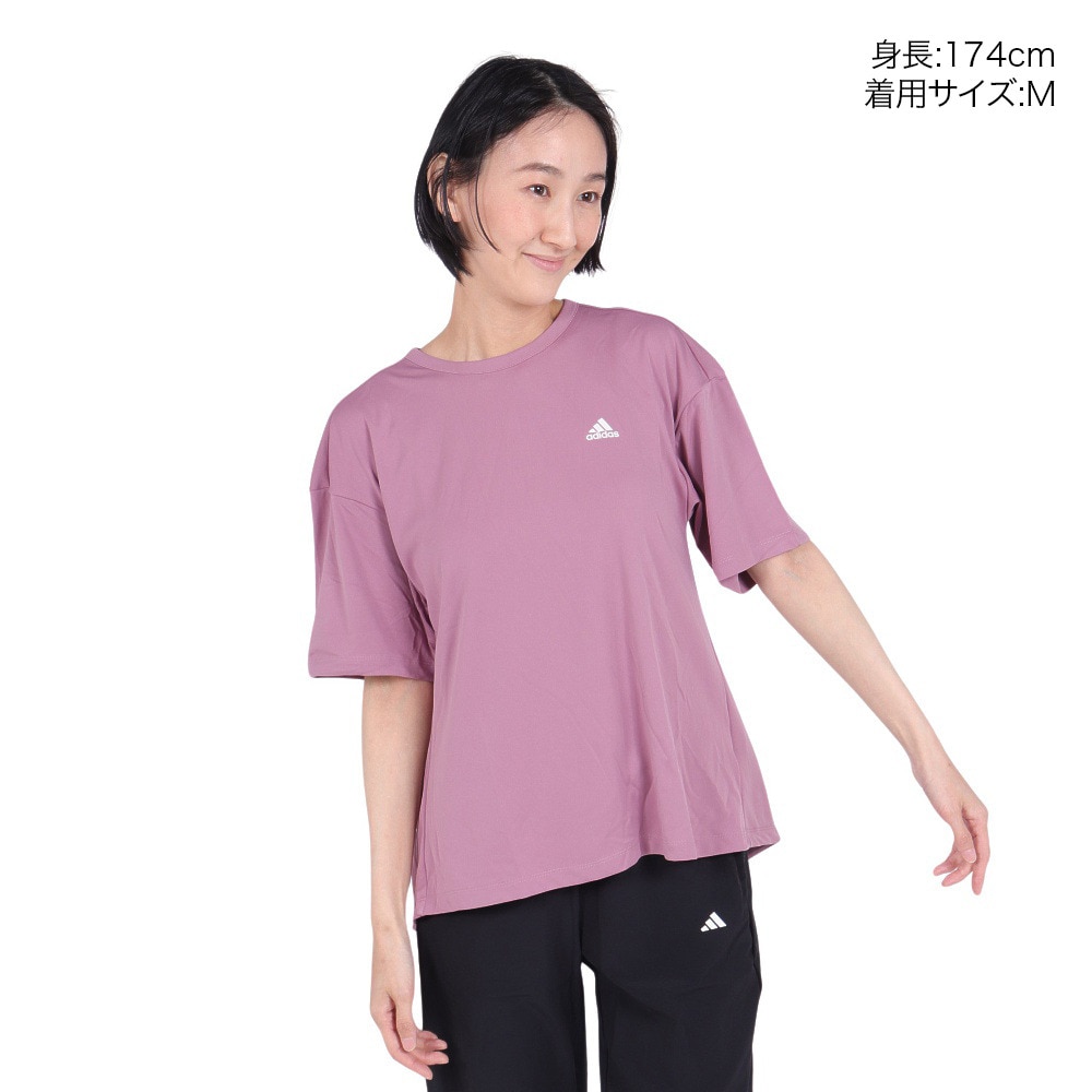 アディダス（adidas）（レディース）シーズナル スポーツウェア ルーズフィット ダブルニット リラックスTシャツ 半袖 JSY11-IM8719