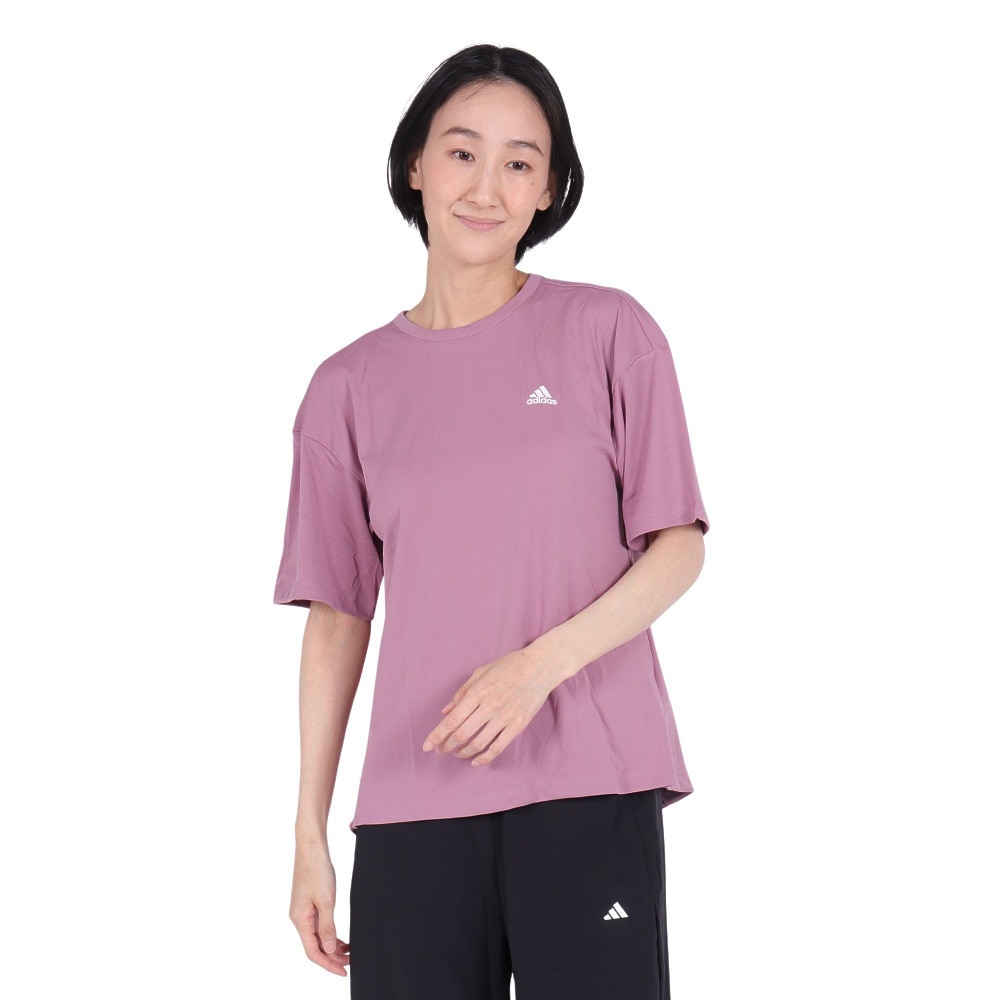 アディダス（adidas）（レディース）シーズナル スポーツウェア ルーズフィット ダブルニット リラックスTシャツ 半袖 JSY11-IM8719