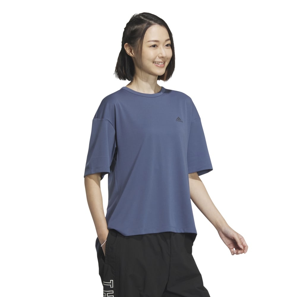 アディダス（adidas）（レディース）ルーズフィット ダブルニット リラックス半袖Tシャツ JSY11-IM8720