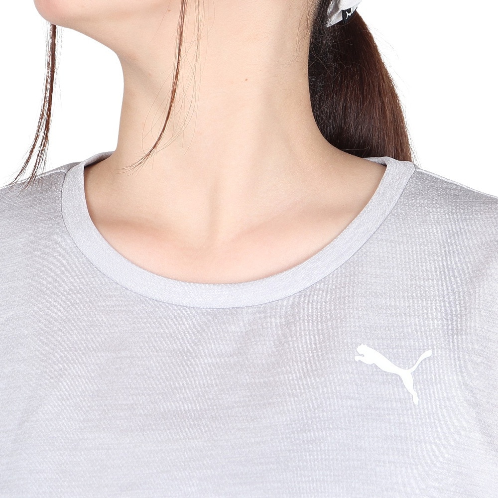 プーマ（PUMA）（レディース）アクティブ メッシュ ヘザー 半袖 Tシャツ 680746 04 LGRY