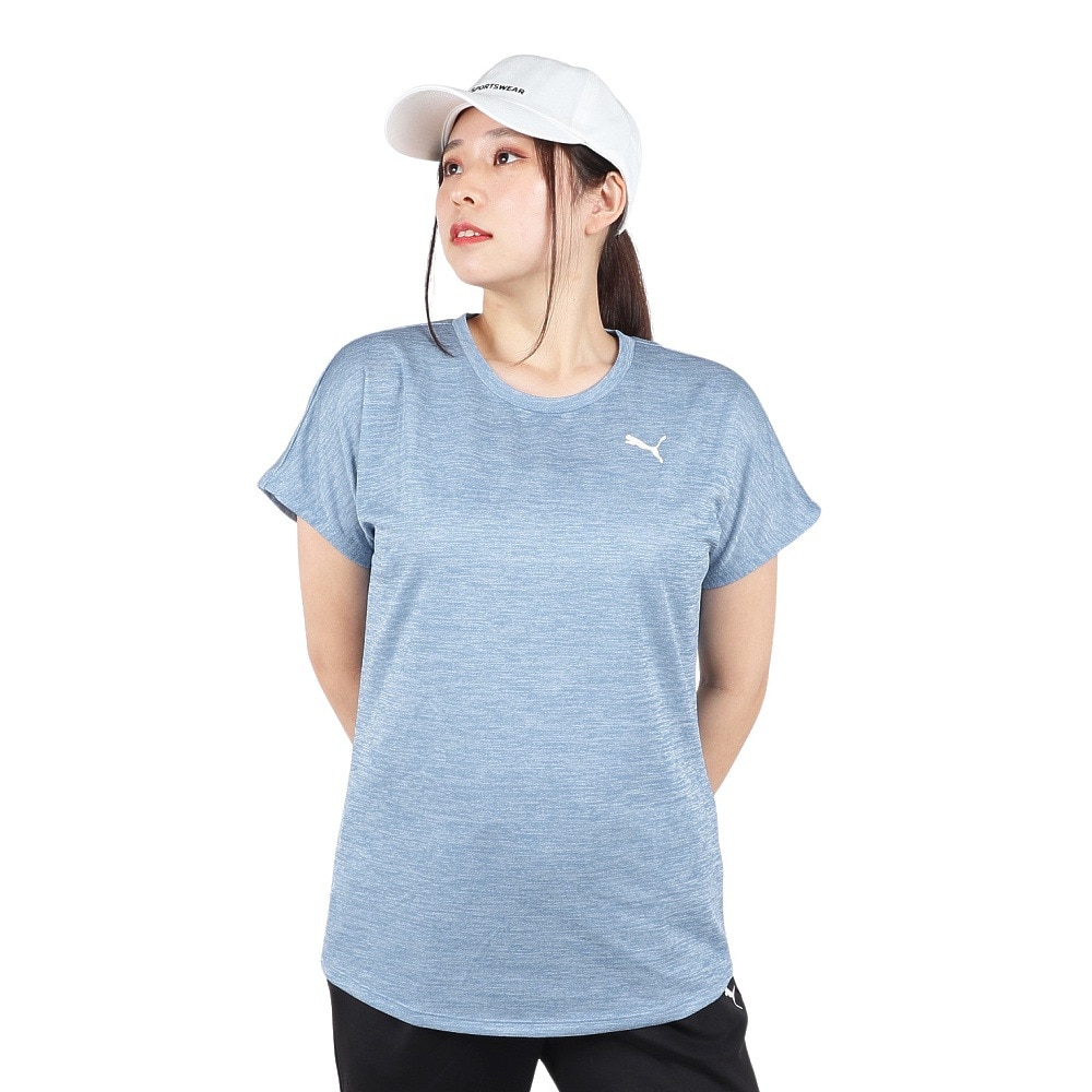 プーマ（PUMA）（レディース）アクティブ メッシュ ヘザー 半袖Tシャツ 680746 20 IDG