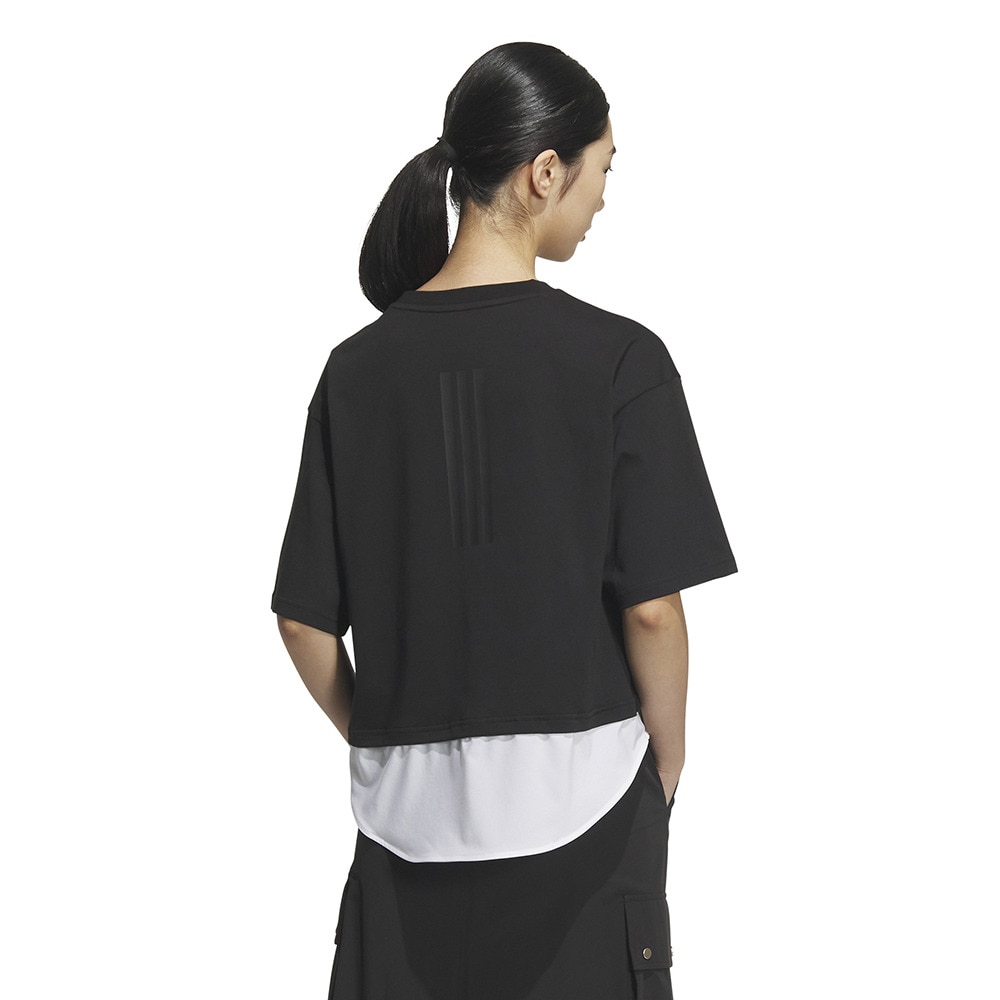 アディダス（adidas）（レディース）レイヤード ルーズフィット半袖コットンTシャツ WU734-KA1018