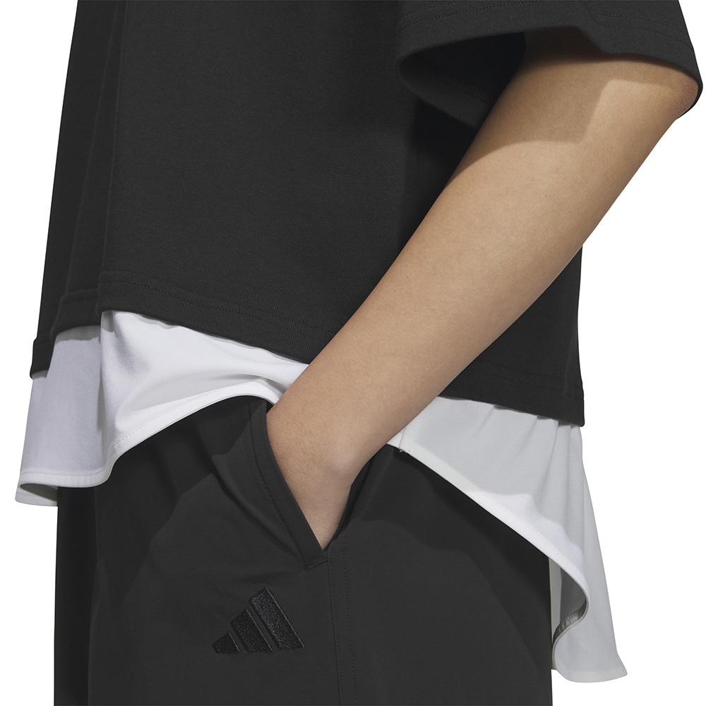 アディダス（adidas）（レディース）レイヤード ルーズフィット半袖コットンTシャツ WU734-KA1018