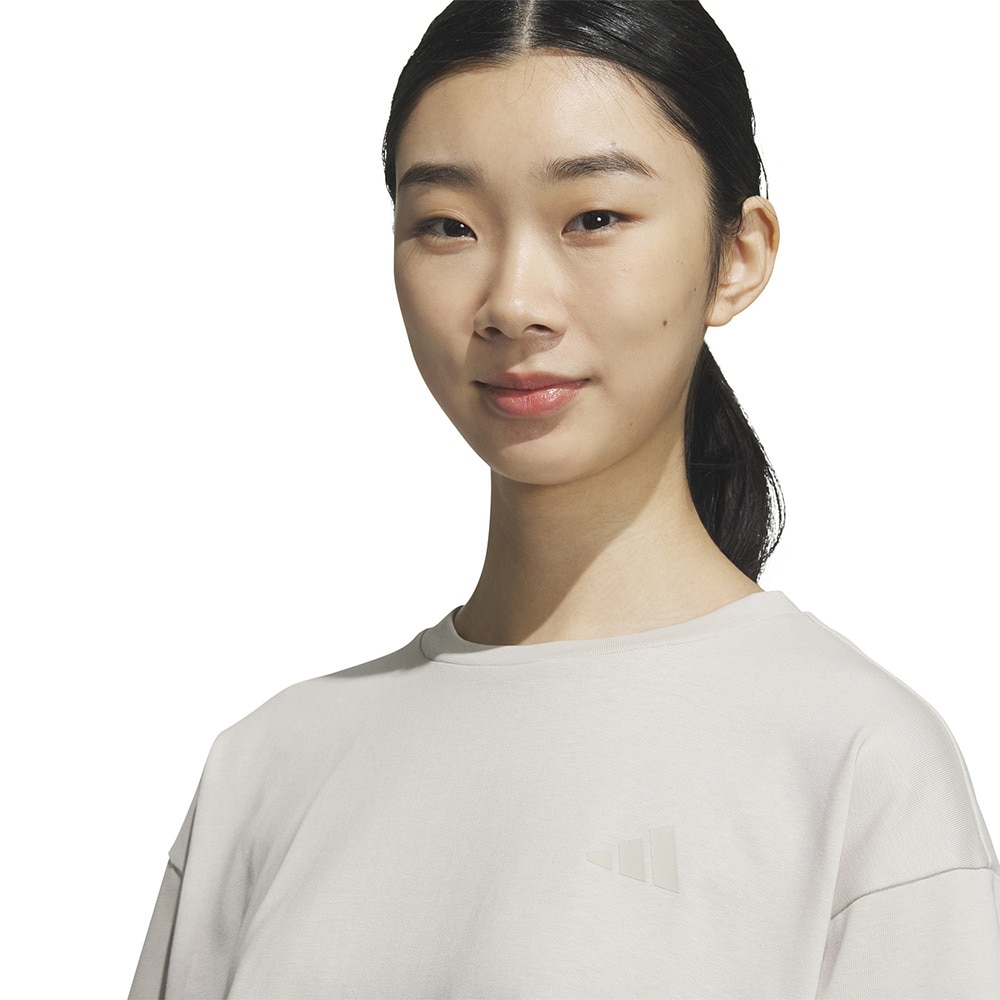 アディダス（adidas）（レディース）レイヤード ルーズフィット半袖コットンTシャツ WU734-KA1019