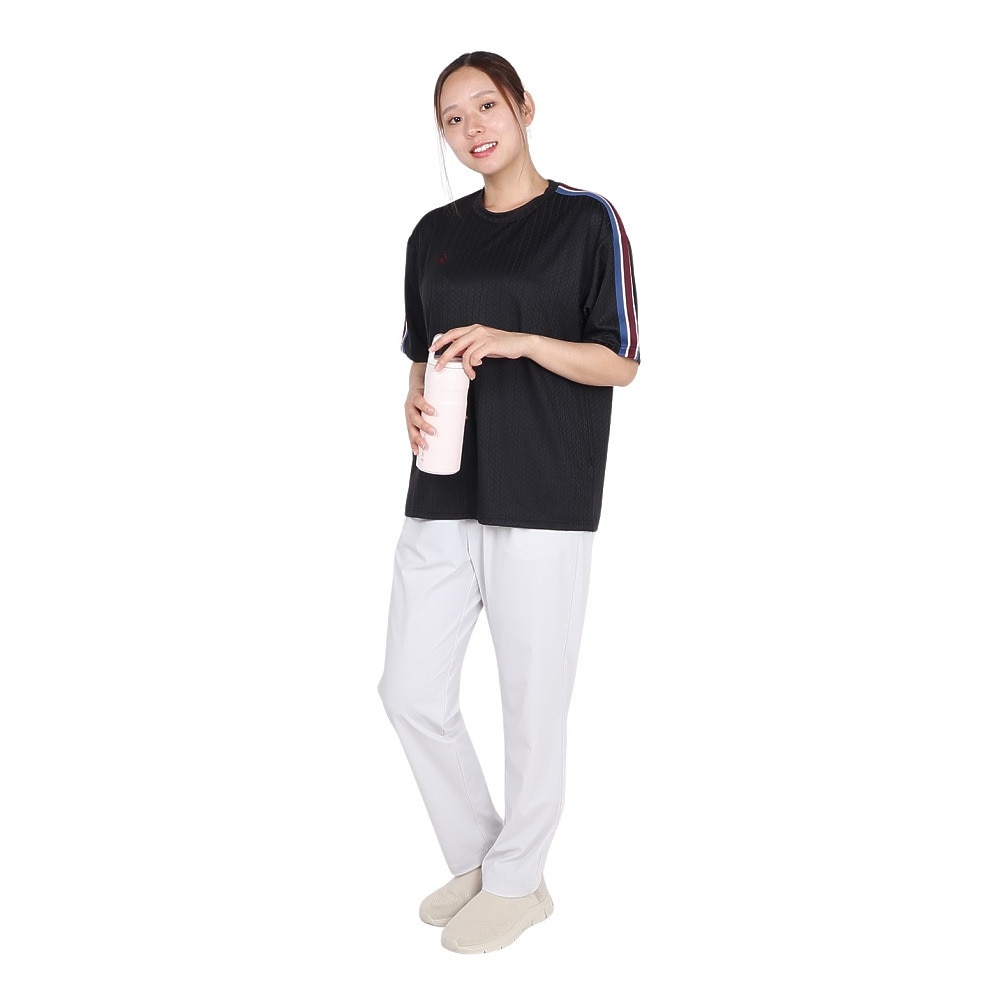 ルコックスポルティフ（lecoqsportif）（レディース）ジャガード半袖ポロシャツ LU5FHT00L BK00