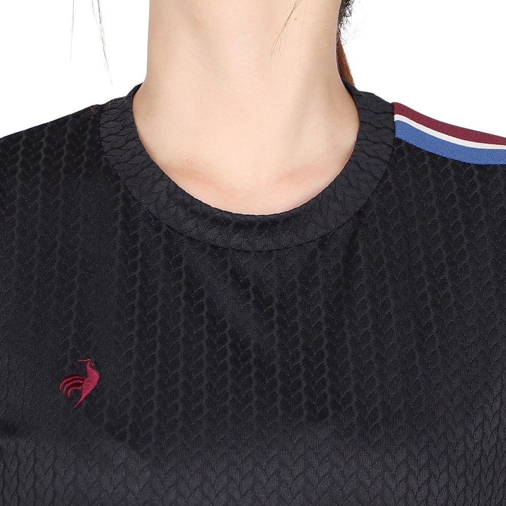 ルコックスポルティフ（lecoqsportif）（レディース）ジャガード半袖ポロシャツ LU5FHT00L BK00