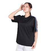 (レディース)ジャガード半袖ポロシャツ LU5FHT00L BK00
