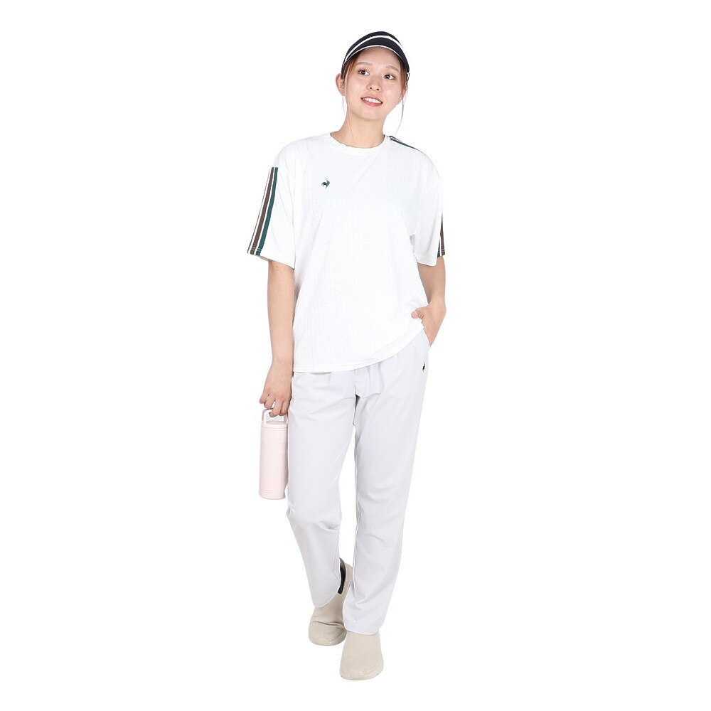 ルコックスポルティフ（lecoqsportif）（レディース）ジャガード半袖Tシャツ LU5FHT00L WH00