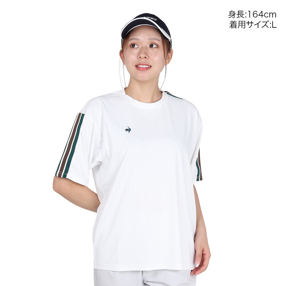 ルコックスポルティフ（lecoqsportif）（レディース）ジャガード半袖Tシャツ LU5FHT00L WH00