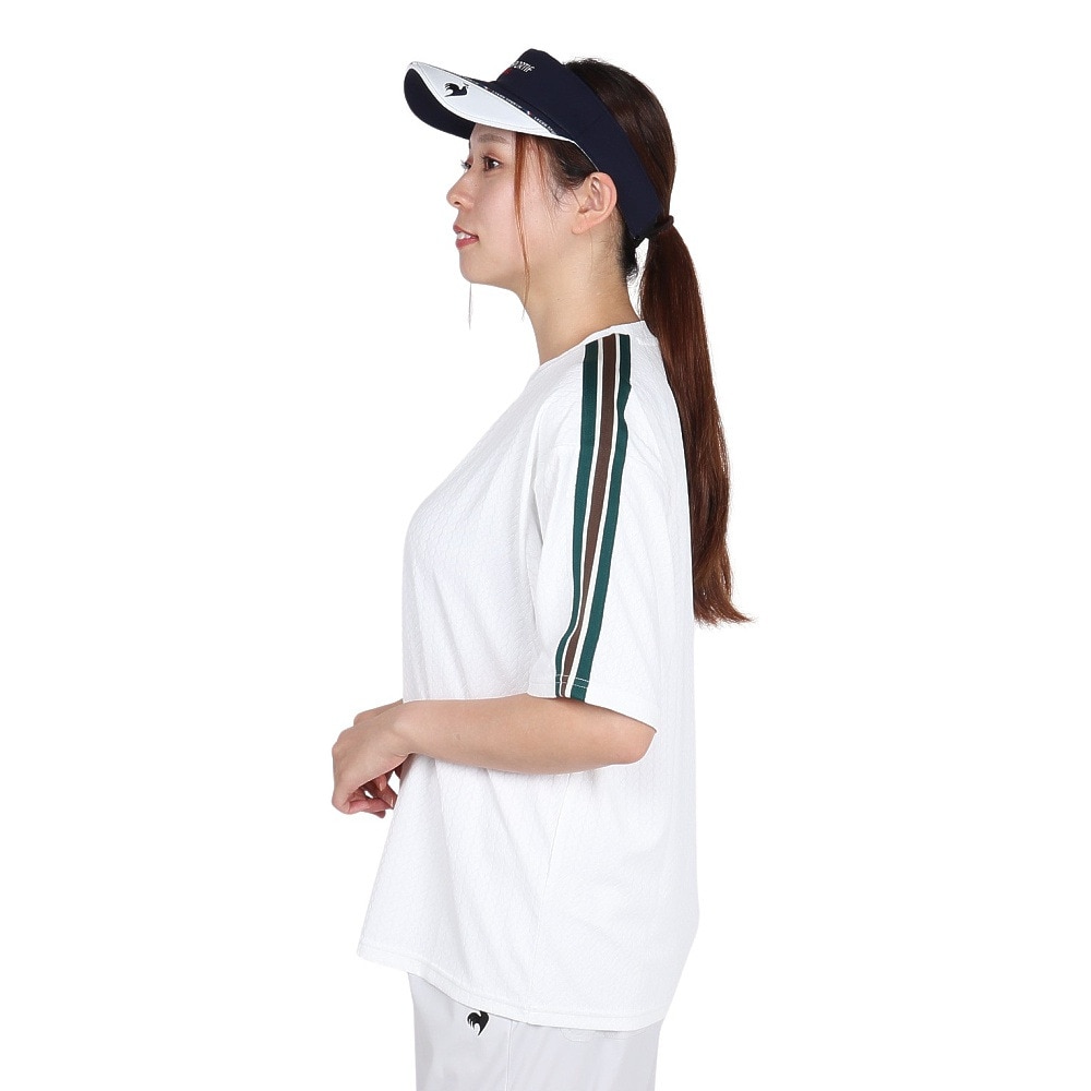 ルコックスポルティフ（lecoqsportif）（レディース）ジャガード半袖Tシャツ LU5FHT00L WH00