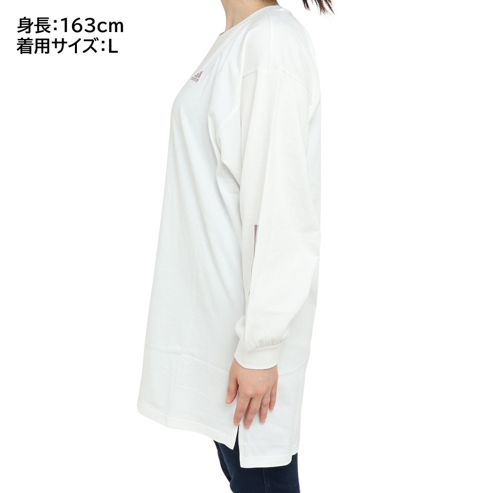 アディダス（adidas）（レディース）Tシャツ 長袖 レディースワーディング ルーズフィット チュニック CV338-HM2797 ロンT