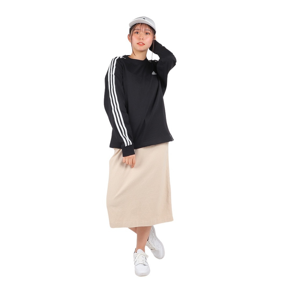 アディダス（adidas）（レディース）エッセンシャルズ プラス 3ストライプ Tシャツ 長袖 KVF78-JF1388 ロンT