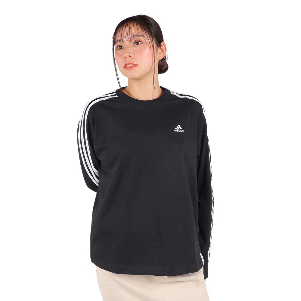 アディダス（adidas）（レディース）エッセンシャルズ プラス 3ストライプ Tシャツ 長袖 KVF78-JF1388 ロンT