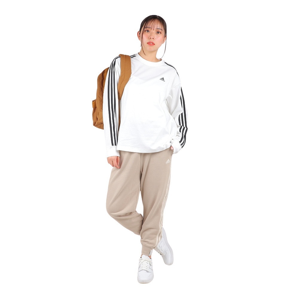 アディダス（adidas）（レディース）エッセンシャルズ プラス 3ストライプ Tシャツ 長袖 KVF78-JF1390 ロンT
