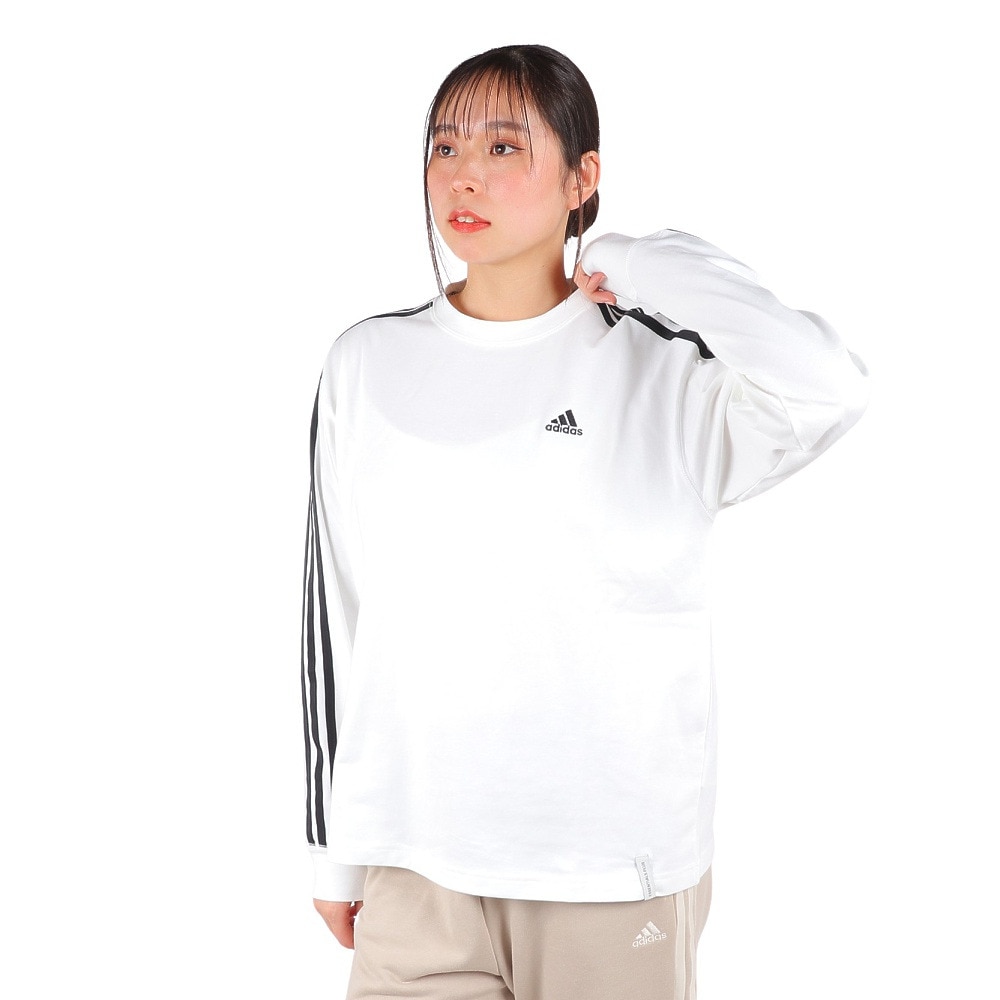 アディダス（adidas）（レディース）エッセンシャルズ プラス 3ストライプ Tシャツ 長袖 KVF78-JF1390 ロンT