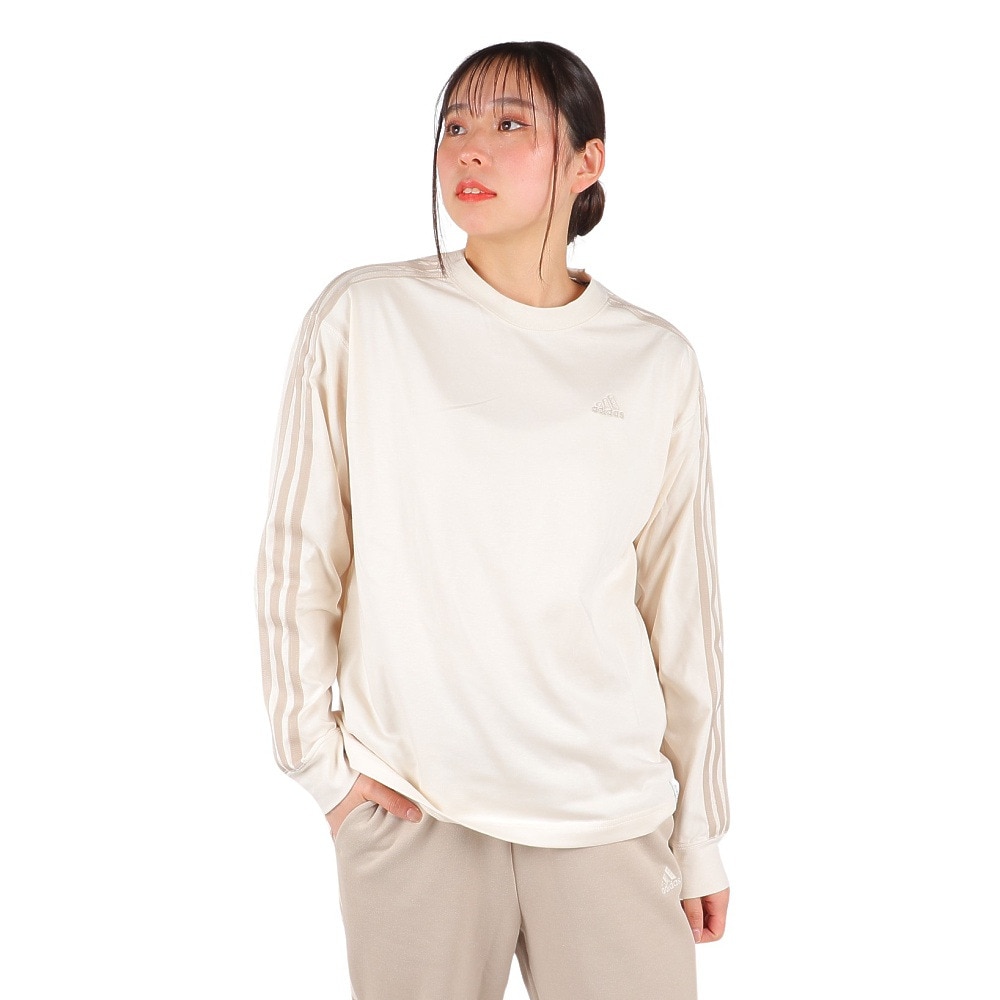 アディダス（adidas）（レディース）エッセンシャルズ プラス 3ストライプ 長袖Tシャツ KVF78-JF1391