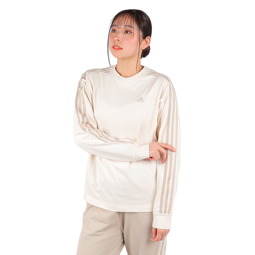 アディダス（adidas）（レディース）エッセンシャルズ プラス 3ストライプ 長袖Tシャツ KVF78-JF1391