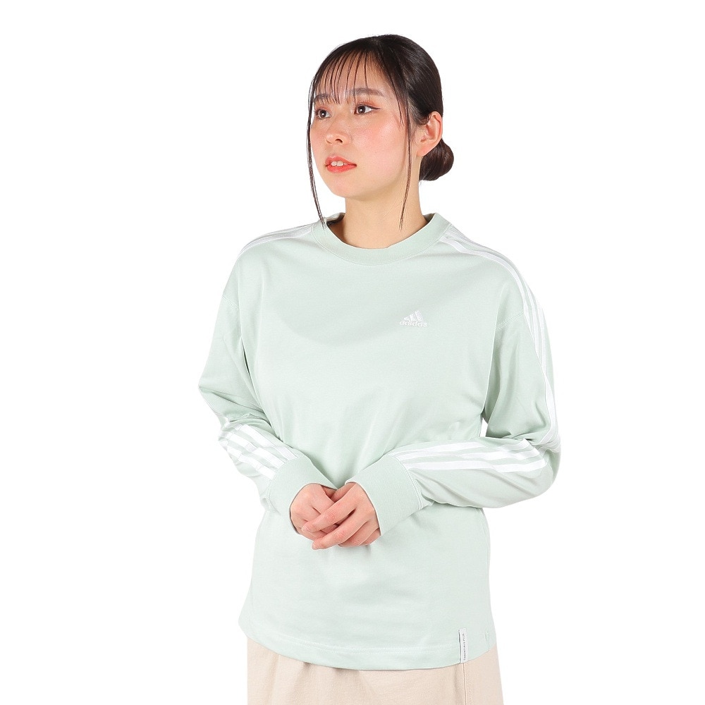アディダス（adidas）（レディース）エッセンシャルズ プラス 3ストライプ 長袖Tシャツ KVF78-JF1393★★★
