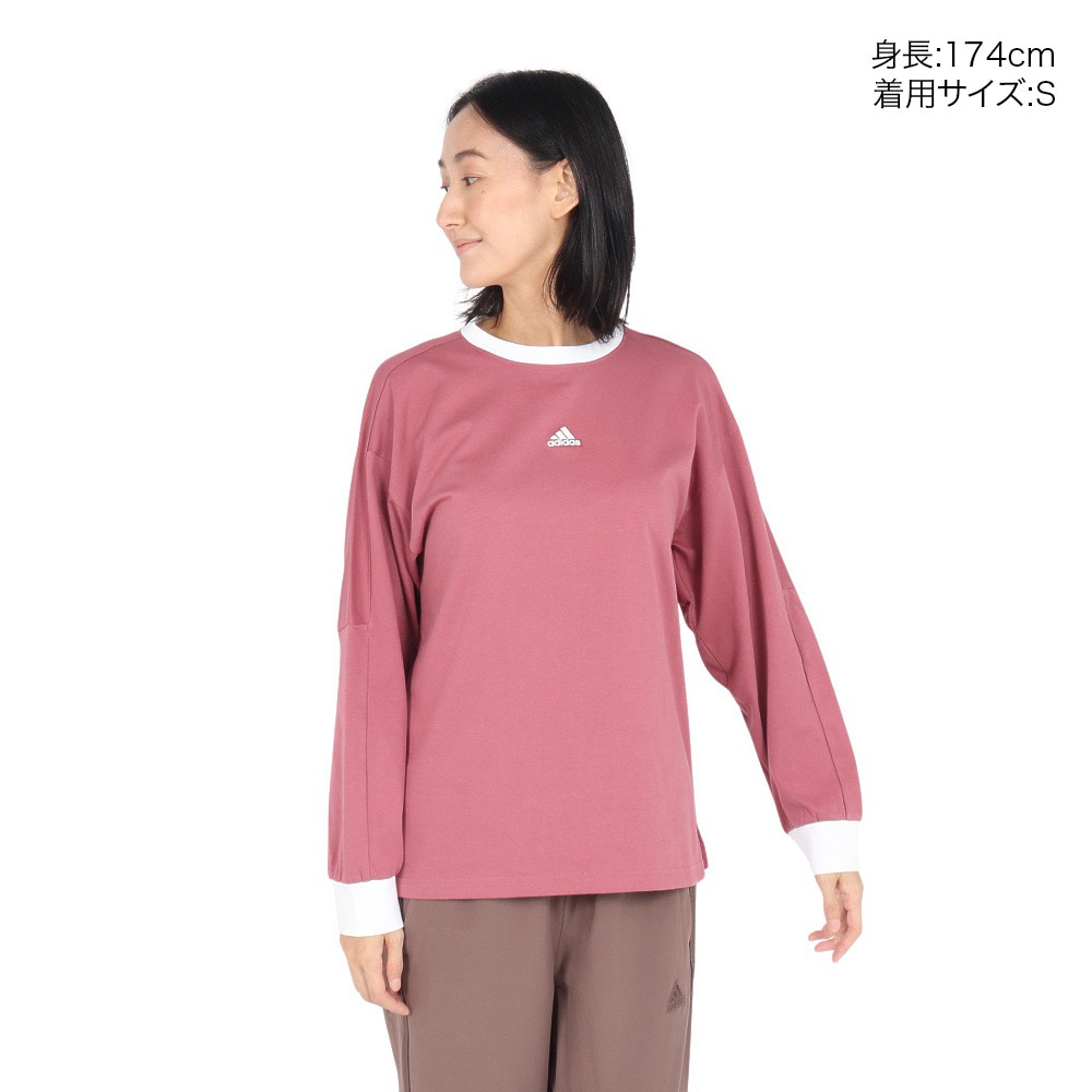 アディダス（adidas）（レディース）ワーディング ルーズフィット シングルジャージー 長袖Tシャツ KTX53-JG5715