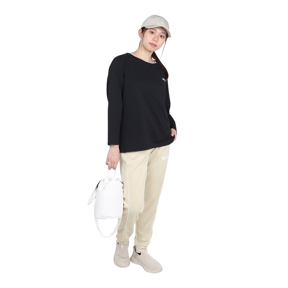 エックスガール（X-gir）（レディース）アスリート ロゴ 長袖Tシャツ 155251013005-BLACK
