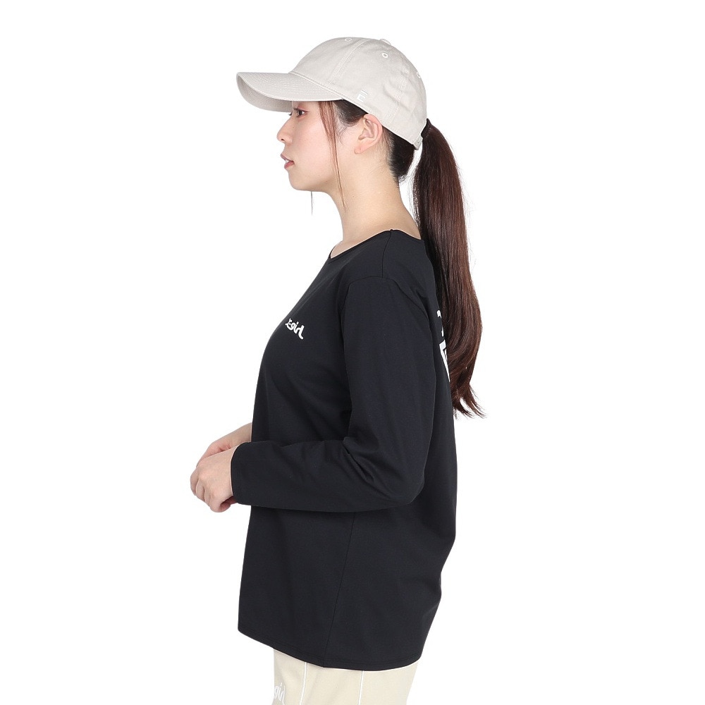 エックスガール（X-gir）（レディース）アスリート ロゴ 長袖Tシャツ 155251013005-BLACK