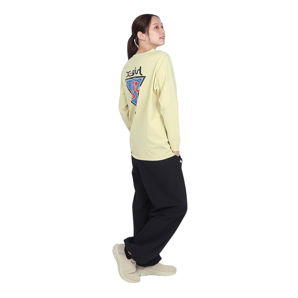 エックスガール（X-gir）（レディース）アスリート ロゴ 長袖Tシャツ 155251013005-LT YELLOW