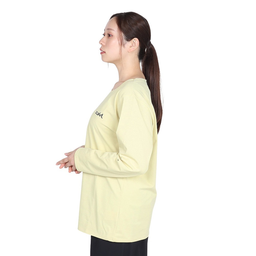 エックスガール（X-gir）（レディース）アスリート ロゴ 長袖Tシャツ 155251013005-LT YELLOW