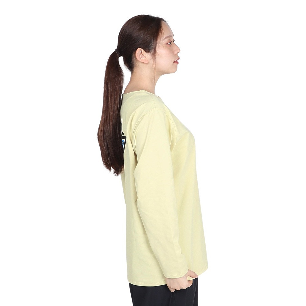 エックスガール（X-gir）（レディース）アスリート ロゴ 長袖Tシャツ 155251013005-LT YELLOW