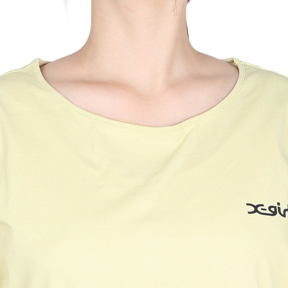 エックスガール（X-gir）（レディース）アスリート ロゴ 長袖Tシャツ 155251013005-LT YELLOW
