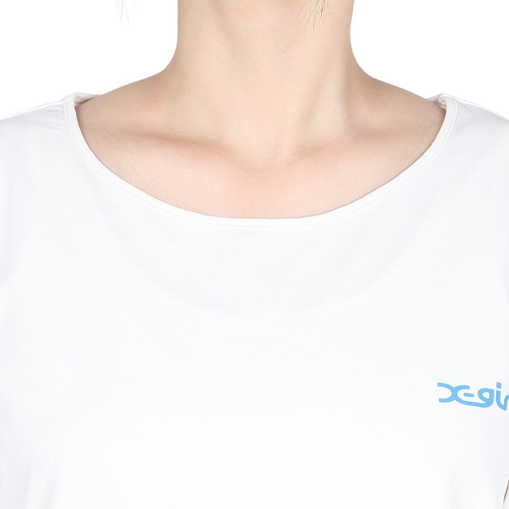 エックスガール（X-gir）（レディース）アスリート ロゴ 長袖Tシャツ 155251013005-WHITE
