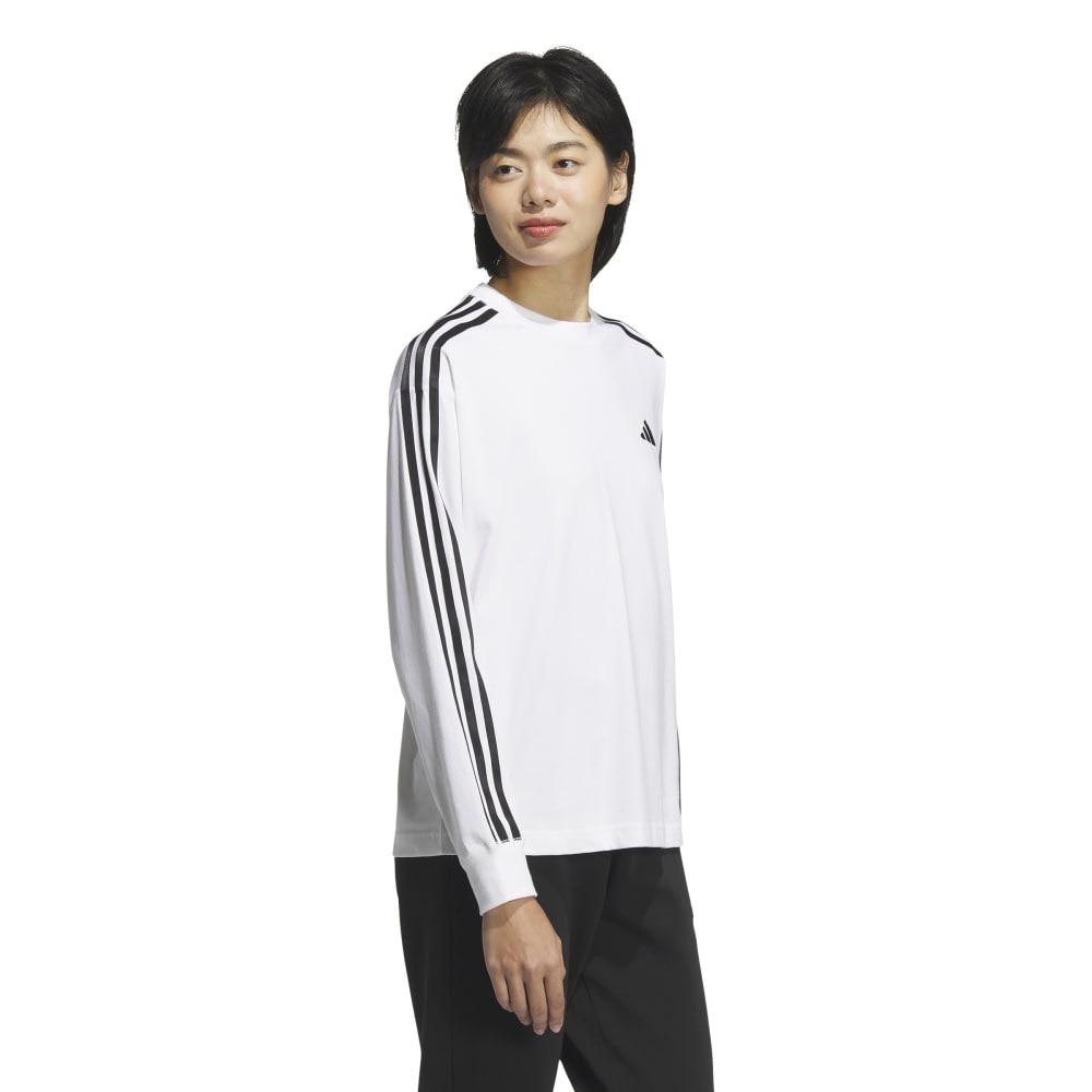 アディダス（adidas）（レディース）エッセンシャルズ プラス スリーストライプス 長袖Tシャツ JUP43-JW4496