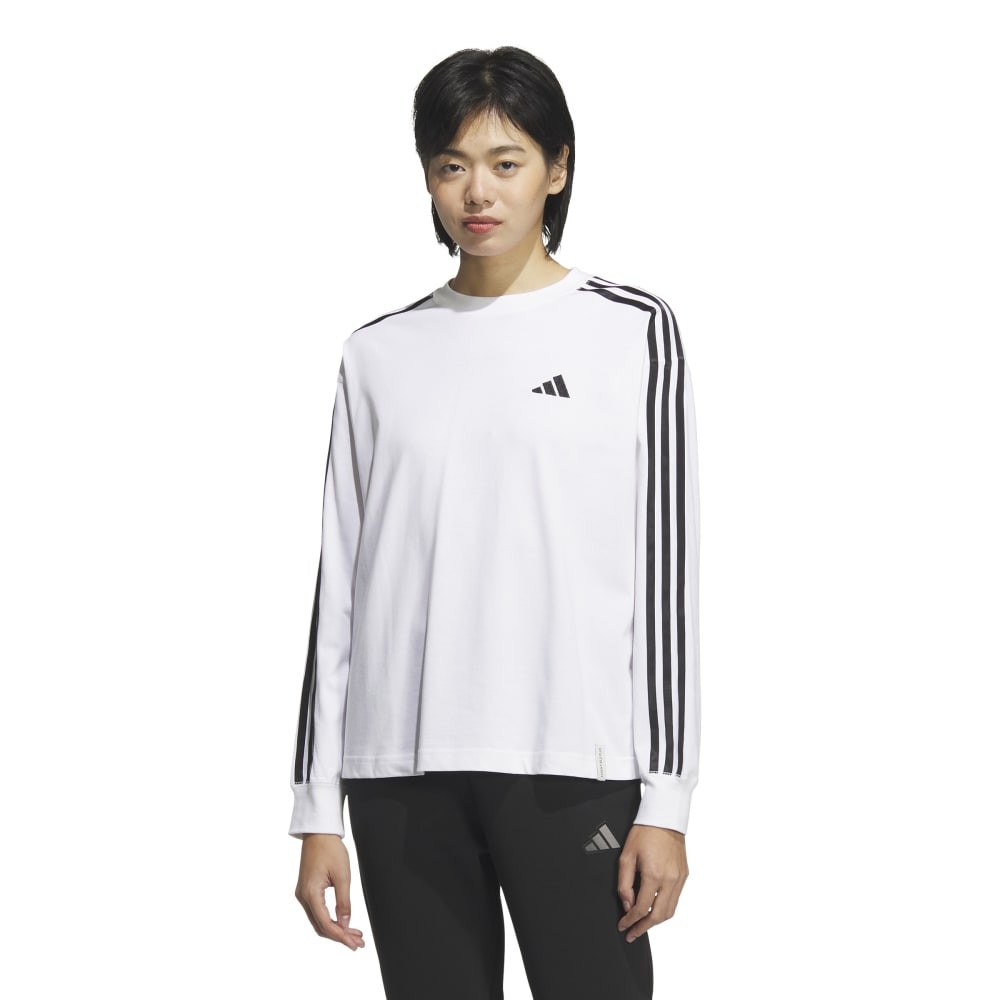 アディダス（adidas）（レディース）エッセンシャルズ プラス スリーストライプス 長袖Tシャツ JUP43-JW4496