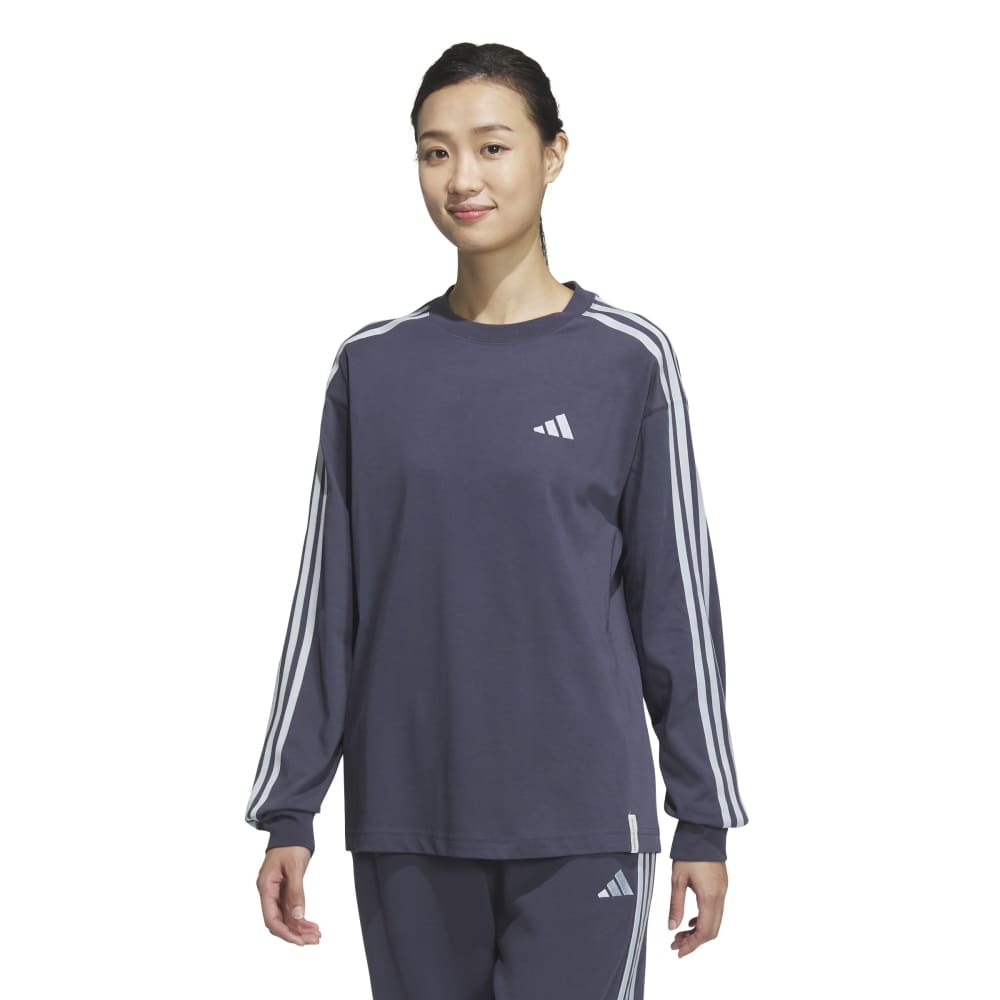 アディダス（adidas）（レディース）エッセンシャルズ プラス スリーストライプス 長袖Tシャツ JUP43-JW4498
