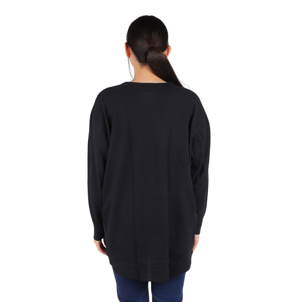 ヘインズ（Hanes）（レディース）サーマルヘンリ―ネック 長袖Tシャツ HW4-W503 090