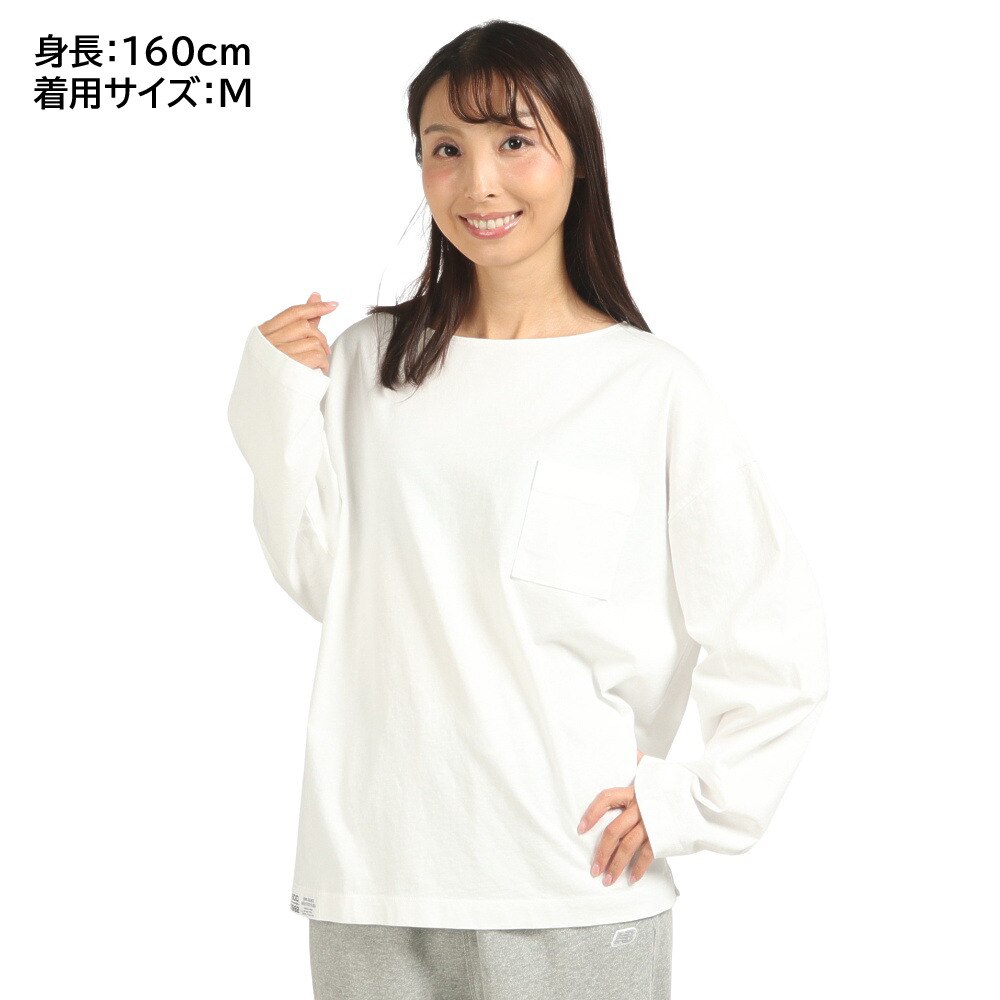 ニューバランス（new balance）（レディース）長袖Tシャツ レディース 白 900 ボートネック AWT25066WT